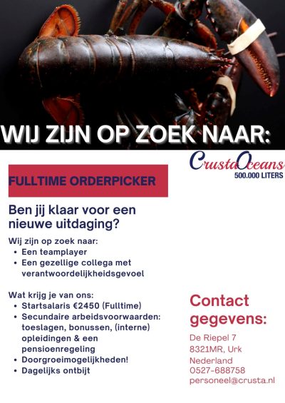 Vacature Crusta Oceans orderpicker 2024